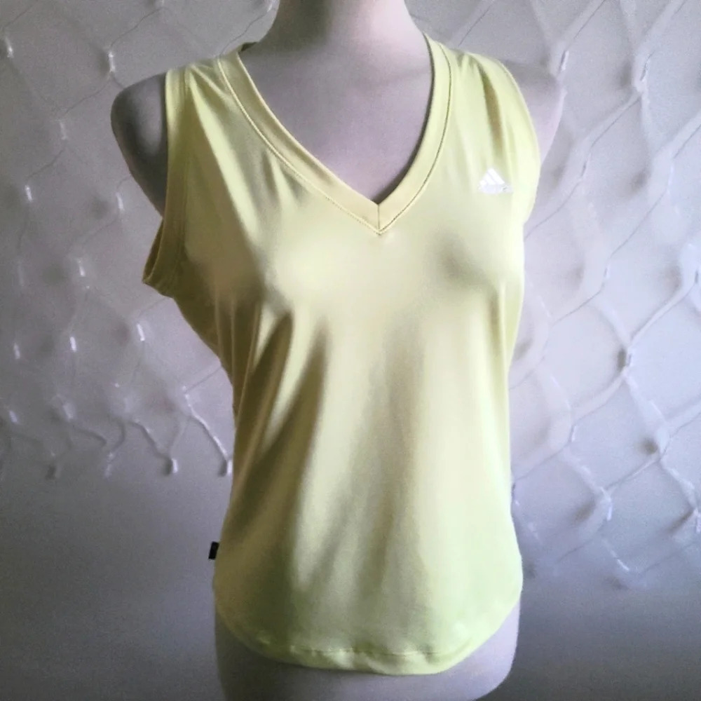 Adidas Tank Top / Pastel Yellow / Tagged Large